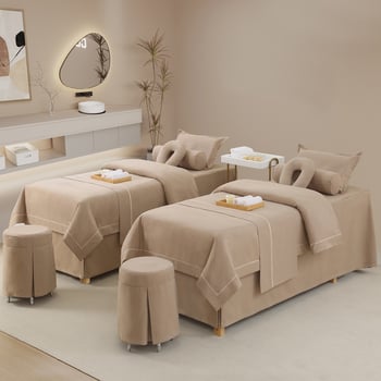 Četverodijelni set navlaka za krevete od 100% pamuka za kozmetički salon, masažu i terapiju, za sve sezone, moderan minimalistički stil