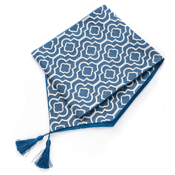 Jacquard stolni runner od poliester-cotton, marokanski stil, geometrijski uzorak, moderan minimalistički dizajn