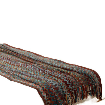 Покривало за края на леглото - етнически стил, ивичен модел, за хотелски интериор, код на продукта dBx6jjp7