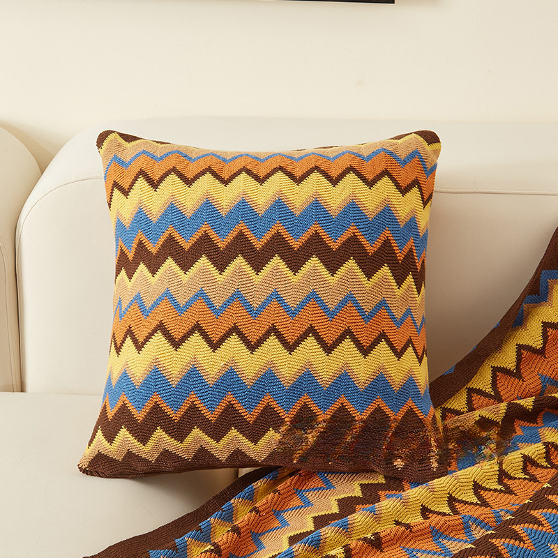 Покривало за края на леглото - етнически стил, ивичен модел, за хотелски интериор, код на продукта dBx6jjp7