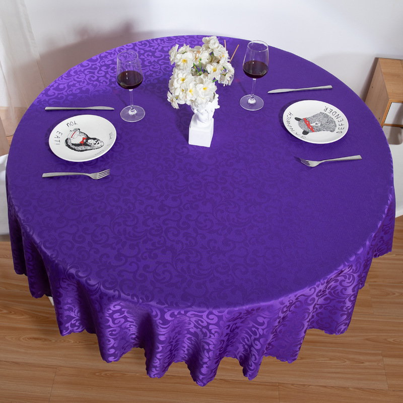 Față de masă rotundă din poliester, conținut 80% poliester, rezistent la uzură, la praf, la temperaturi înalte, decorativ — stil Chinez nou