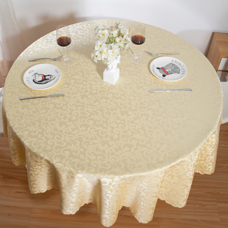 Față de masă rotundă din poliester, conținut 80% poliester, rezistent la uzură, la praf, la temperaturi înalte, decorativ — stil Chinez nou