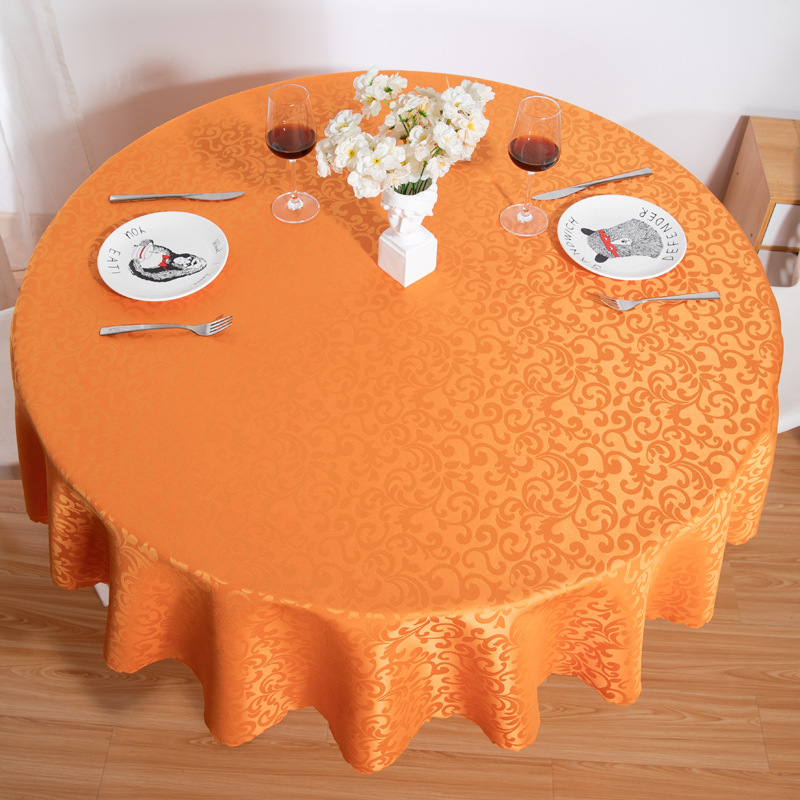 Față de masă rotundă din poliester, conținut 80% poliester, rezistent la uzură, la praf, la temperaturi înalte, decorativ — stil Chinez nou