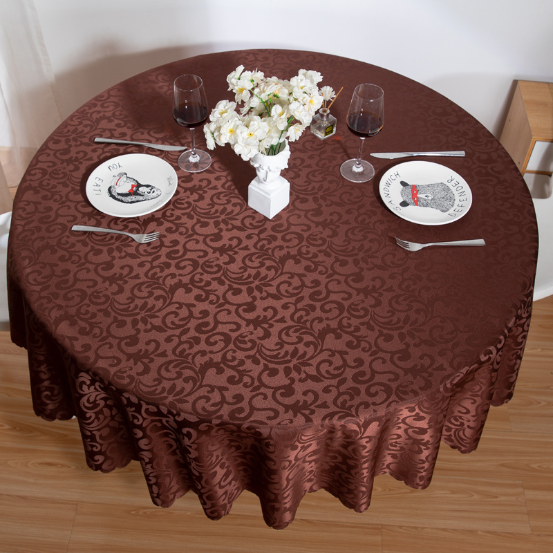 Față de masă rotundă din poliester, conținut 80% poliester, rezistent la uzură, la praf, la temperaturi înalte, decorativ — stil Chinez nou