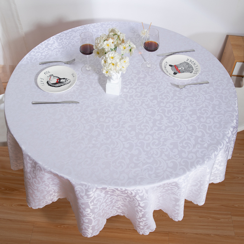 Față de masă rotundă din poliester, conținut 80% poliester, rezistent la uzură, la praf, la temperaturi înalte, decorativ — stil Chinez nou