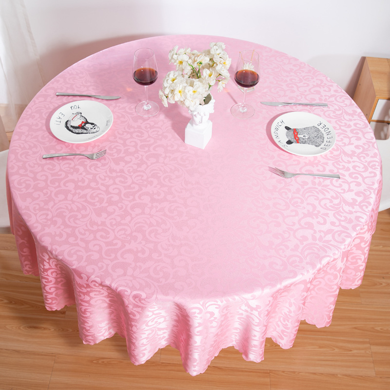 Față de masă rotundă din poliester, conținut 80% poliester, rezistent la uzură, la praf, la temperaturi înalte, decorativ — stil Chinez nou