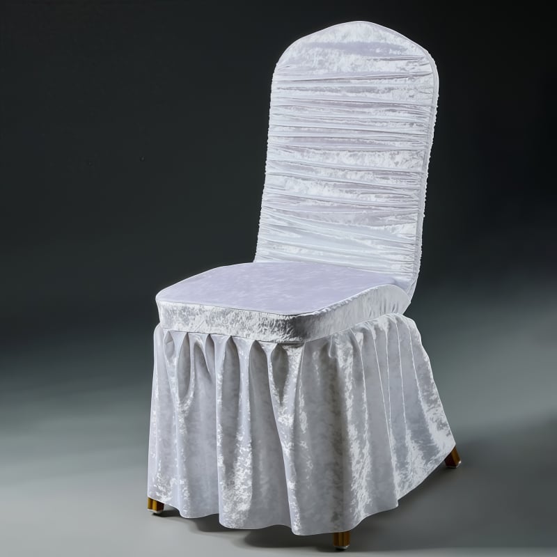 Krēsla pārvalks – kāzu stils, viesnīcas dizains, maisījuma materiāls