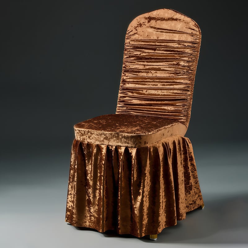 Krēsla pārvalks – kāzu stils, viesnīcas dizains, maisījuma materiāls