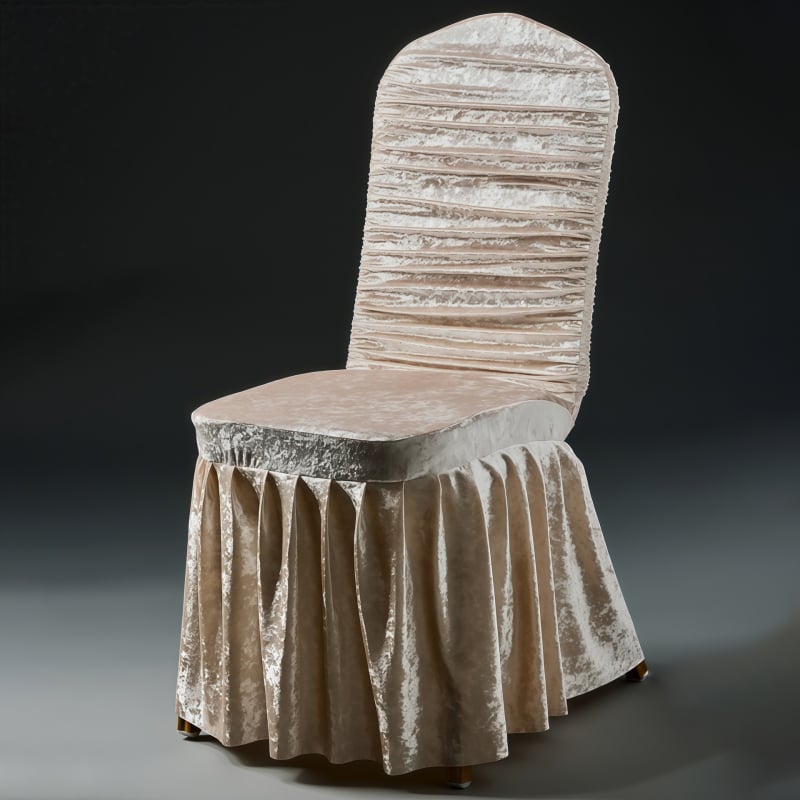 Krēsla pārvalks – kāzu stils, viesnīcas dizains, maisījuma materiāls