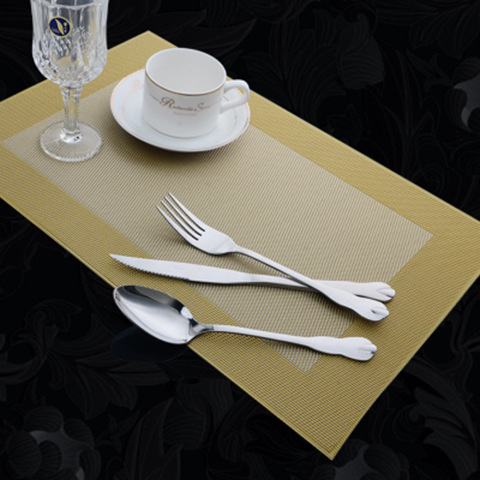 PVC stalo padėkliukas – kvadratinis, vienos spalvos raštas, šiuolaikiškas paprastas stilius, aukštos kokybės