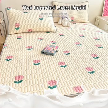 Trīsdaļīgs vasaras atdzesējošs lateksa matu komplekts — mākslīgais latekss, Tailandes latekss, lateksa saturs 90% vai vairāk, drukāta auduma šķiedra, mūsdienīgs minimālisma stils, Yi Ronghan