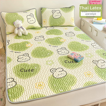 Trīsdaļīgs vasaras atdzesējošs lateksa matu komplekts — mākslīgais latekss, Tailandes latekss, lateksa saturs 90% vai vairāk, drukāta auduma šķiedra, mūsdienīgs minimālisma stils, Yi Ronghan