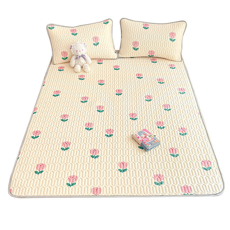 Trīsdaļīgs vasaras atdzesējošs lateksa matu komplekts — mākslīgais latekss, Tailandes latekss, lateksa saturs 90% vai vairāk, drukāta auduma šķiedra, mūsdienīgs minimālisma stils, Yi Ronghan