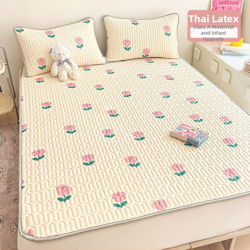 Trīsdaļīgs vasaras atdzesējošs lateksa matu komplekts — mākslīgais latekss, Tailandes latekss, lateksa saturs 90% vai vairāk, drukāta auduma šķiedra, mūsdienīgs minimālisma stils, Yi Ronghan