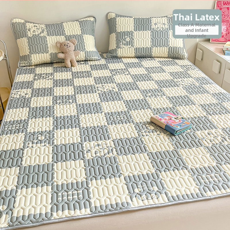 Trīsdaļīgs vasaras atdzesējošs lateksa matu komplekts — mākslīgais latekss, Tailandes latekss, lateksa saturs 90% vai vairāk, drukāta auduma šķiedra, mūsdienīgs minimālisma stils, Yi Ronghan