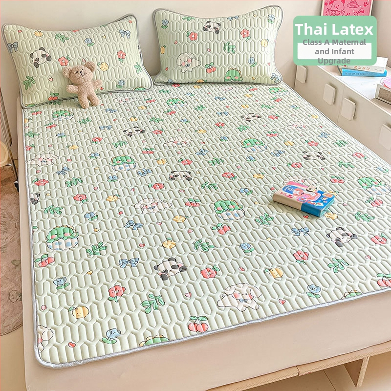 Trīsdaļīgs vasaras atdzesējošs lateksa matu komplekts — mākslīgais latekss, Tailandes latekss, lateksa saturs 90% vai vairāk, drukāta auduma šķiedra, mūsdienīgs minimālisma stils, Yi Ronghan