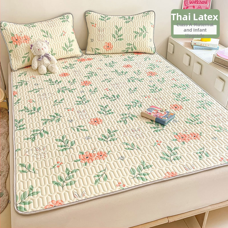 Trīsdaļīgs vasaras atdzesējošs lateksa matu komplekts — mākslīgais latekss, Tailandes latekss, lateksa saturs 90% vai vairāk, drukāta auduma šķiedra, mūsdienīgs minimālisma stils, Yi Ronghan