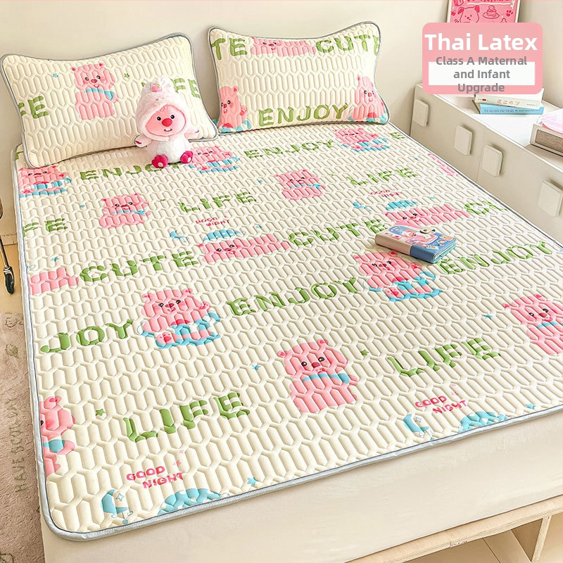 Trīsdaļīgs vasaras atdzesējošs lateksa matu komplekts — mākslīgais latekss, Tailandes latekss, lateksa saturs 90% vai vairāk, drukāta auduma šķiedra, mūsdienīgs minimālisma stils, Yi Ronghan