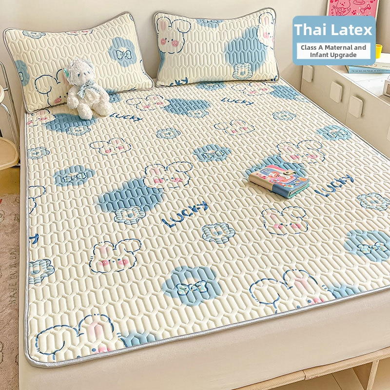 Trīsdaļīgs vasaras atdzesējošs lateksa matu komplekts — mākslīgais latekss, Tailandes latekss, lateksa saturs 90% vai vairāk, drukāta auduma šķiedra, mūsdienīgs minimālisma stils, Yi Ronghan