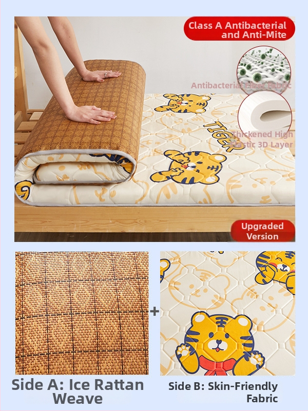 Lateksa matrac un tatami sūknīgs mats studentu kopmītnēs – svītraini, austs, reaktīvā krāsošana, materiāls: zīda