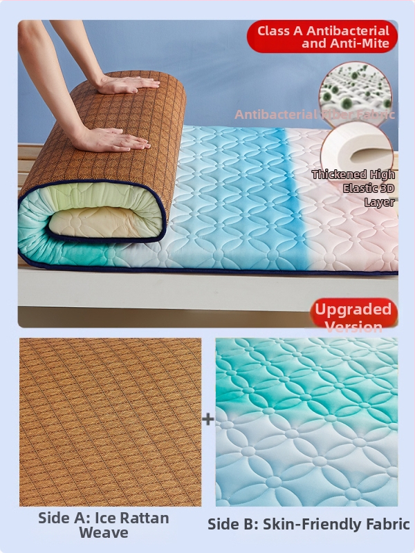 Lateksa matrac un tatami sūknīgs mats studentu kopmītnēs – svītraini, austs, reaktīvā krāsošana, materiāls: zīda