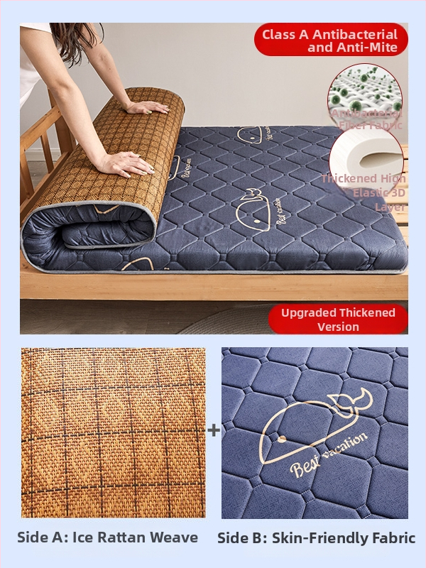 Lateksa matrac un tatami sūknīgs mats studentu kopmītnēs – svītraini, austs, reaktīvā krāsošana, materiāls: zīda