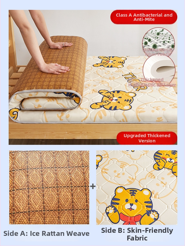 Lateksa matrac un tatami sūknīgs mats studentu kopmītnēs – svītraini, austs, reaktīvā krāsošana, materiāls: zīda