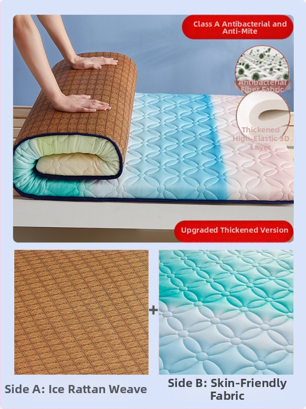 Lateksa matrac un tatami sūknīgs mats studentu kopmītnēs – svītraini, austs, reaktīvā krāsošana, materiāls: zīda