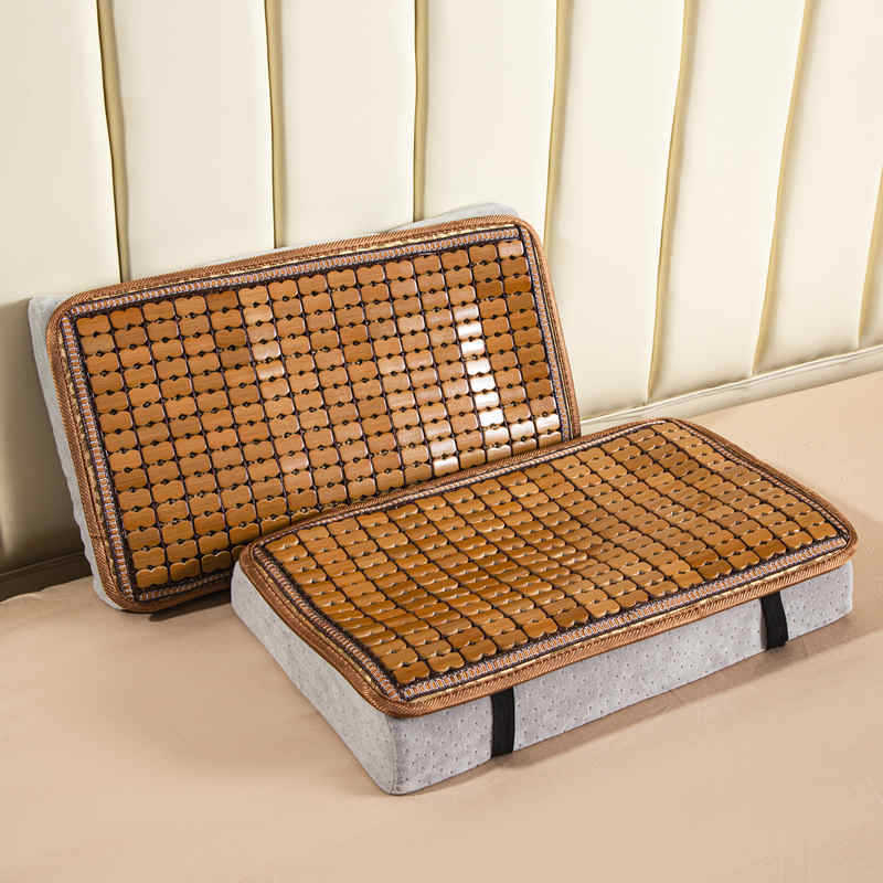 Vasaros atvėsinimo kilimėlių komplektas su latekso pagalve, pagalvės užvalkalu, bambukiniu kilimėliu ir nugaros atrama