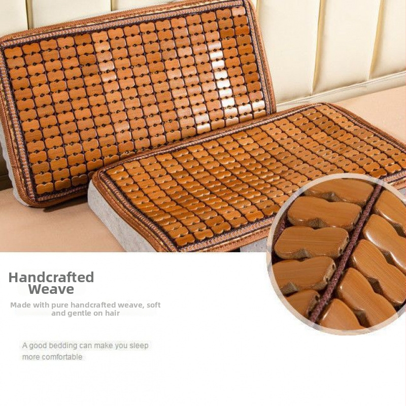 Vasaros atvėsinimo kilimėlių komplektas su latekso pagalve, pagalvės užvalkalu, bambukiniu kilimėliu ir nugaros atrama