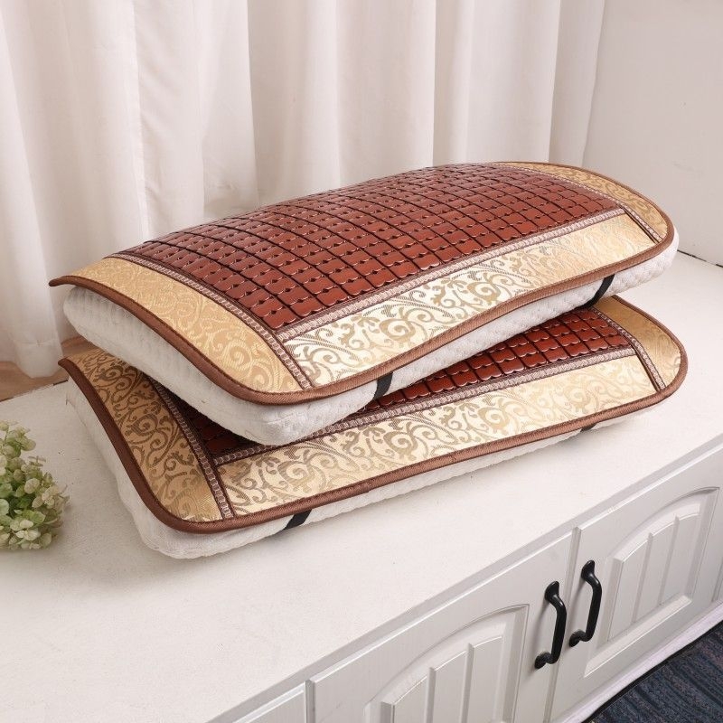 Vasaros atvėsinimo kilimėlių komplektas su latekso pagalve, pagalvės užvalkalu, bambukiniu kilimėliu ir nugaros atrama