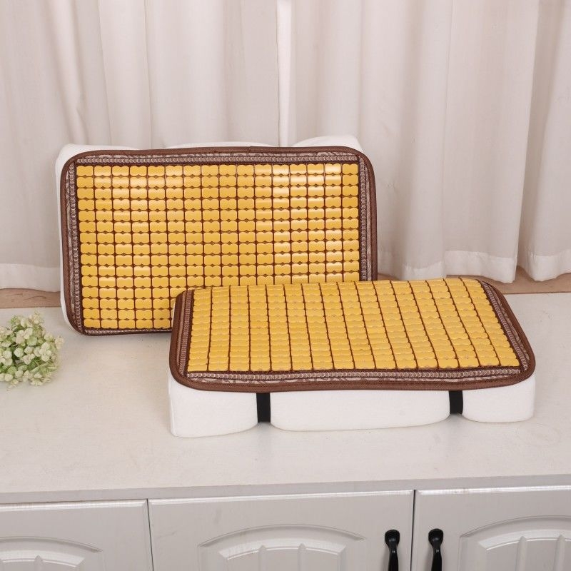 Vasaros atvėsinimo kilimėlių komplektas su latekso pagalve, pagalvės užvalkalu, bambukiniu kilimėliu ir nugaros atrama