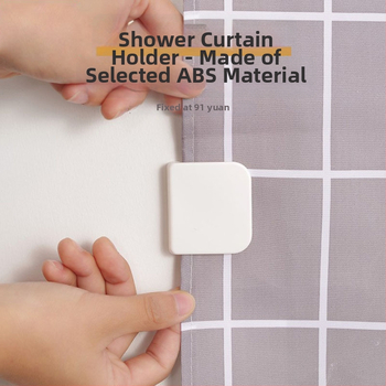 ABS dušas aizkara klips – vienkāršs āķis, 2 kg slodze, nav urbšanas, komplektā 2 gab., mūsdienīgs minimālisma stils