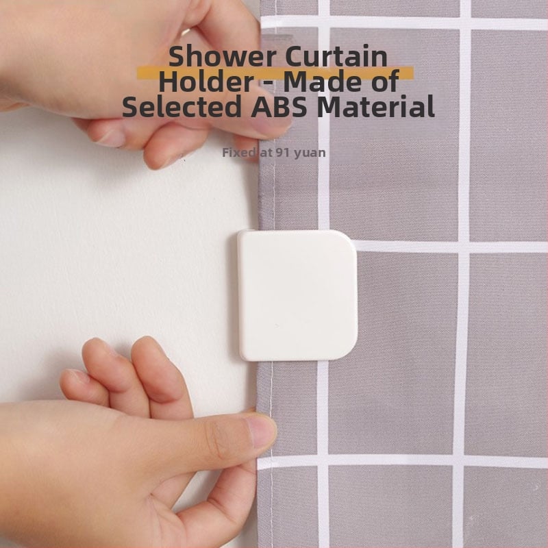 ABS dušas aizkara klips – vienkāršs āķis, 2 kg slodze, nav urbšanas, komplektā 2 gab., mūsdienīgs minimālisma stils