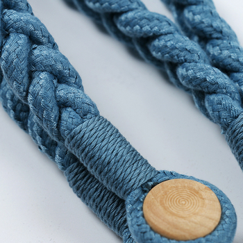 Koka aizkaru sprādze ar rokām adītu kokvilnas auklu joslu, magnētiskā sprādze, pielāgojama, jauna ķīniešu stila dizains