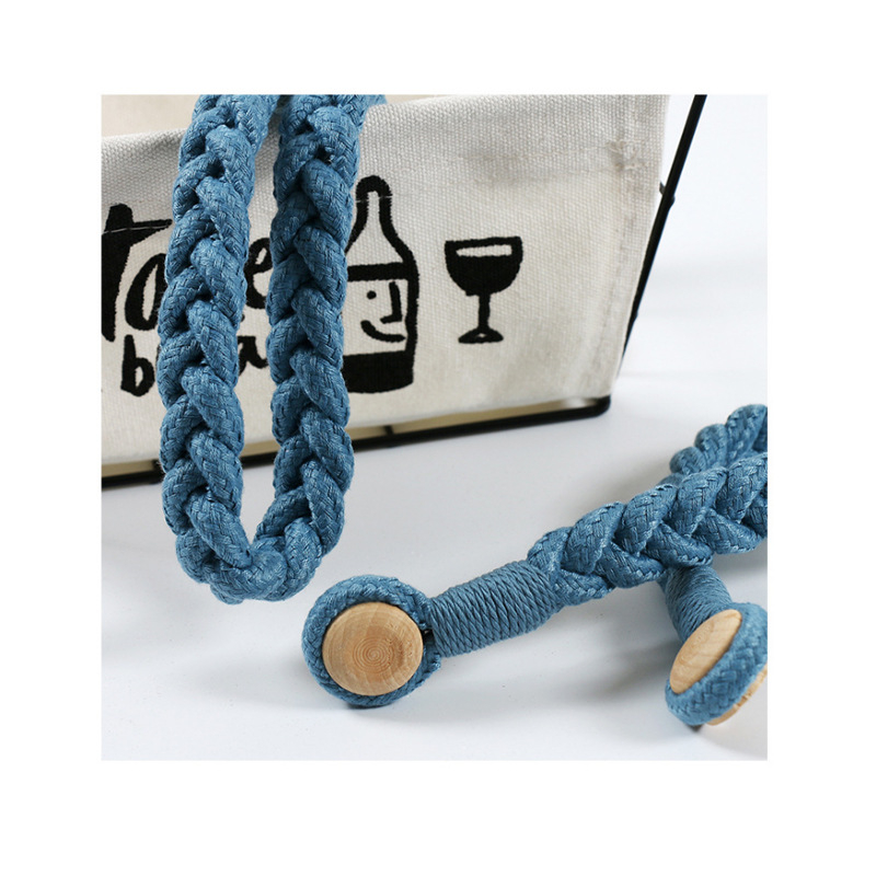 Koka aizkaru sprādze ar rokām adītu kokvilnas auklu joslu, magnētiskā sprādze, pielāgojama, jauna ķīniešu stila dizains