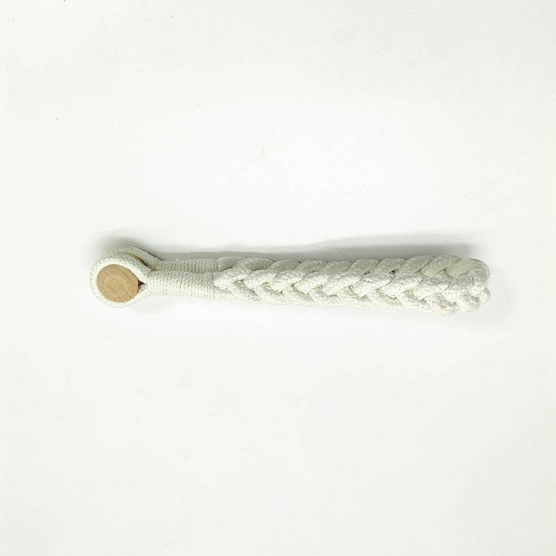 Koka aizkaru sprādze ar rokām adītu kokvilnas auklu joslu, magnētiskā sprādze, pielāgojama, jauna ķīniešu stila dizains