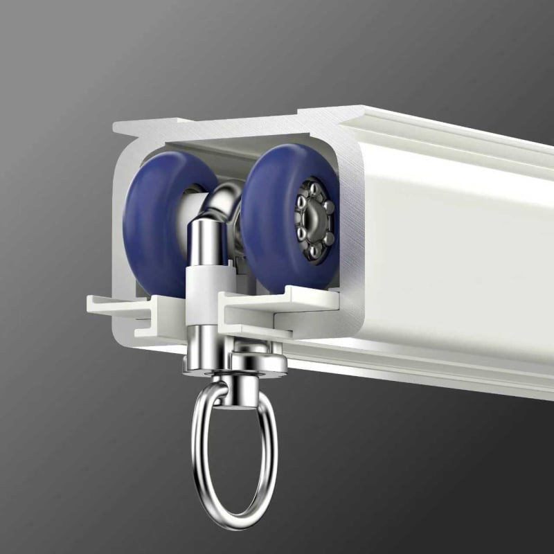 Luxus dupla függöny sín alumíniumötvözetből, felső szerelés, csendes gördülésű görgő, modell 1077