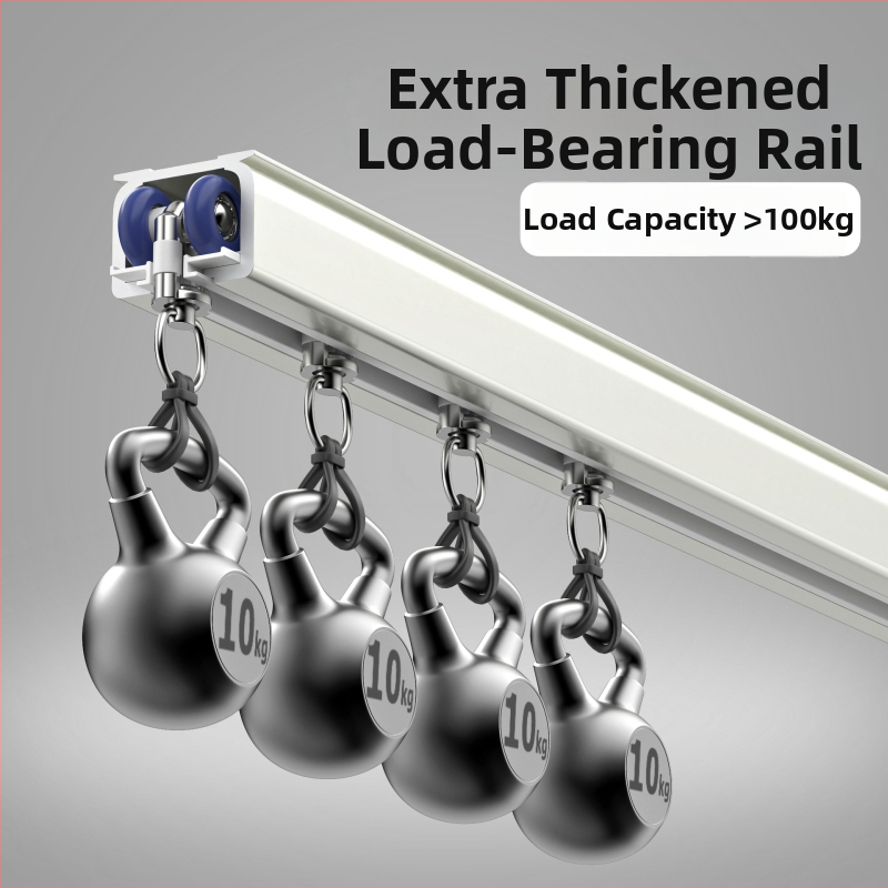 Luxus dupla függöny sín alumíniumötvözetből, felső szerelés, csendes gördülésű görgő, modell 1077