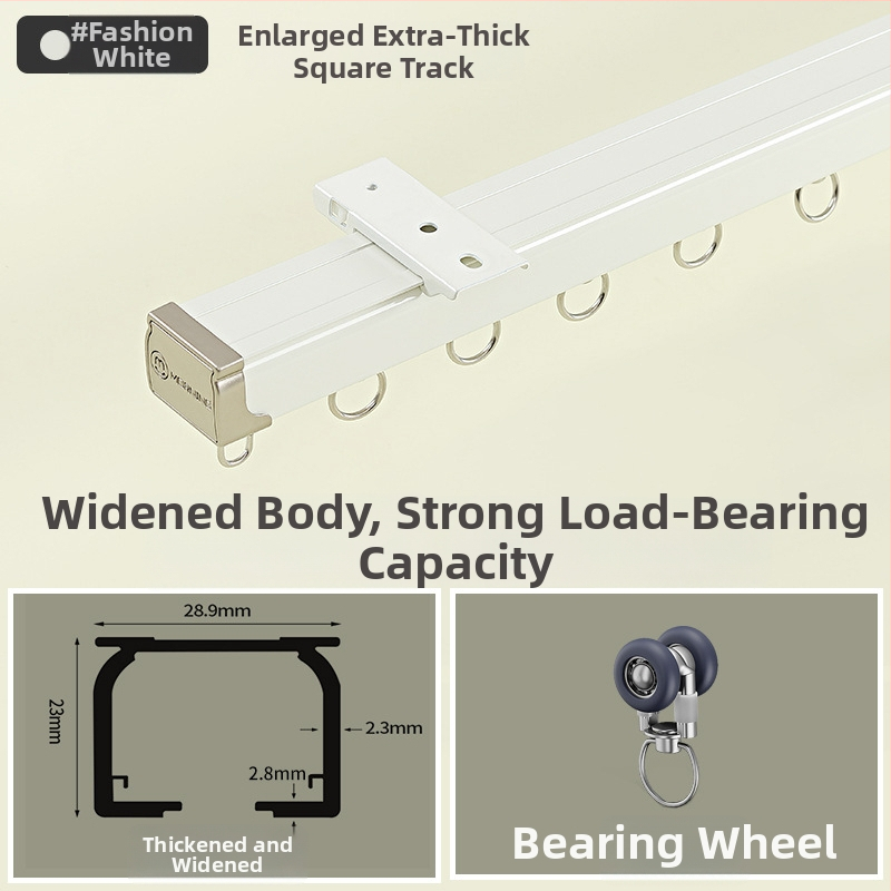 Luxus dupla függöny sín alumíniumötvözetből, felső szerelés, csendes gördülésű görgő, modell 1077