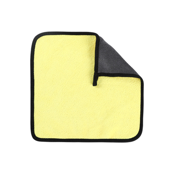 Korall plüss négyzet alakú törölköző, többfunkciós törlőkendő, 400–600 g, szegélyezett, logó nyomtatás elérhető