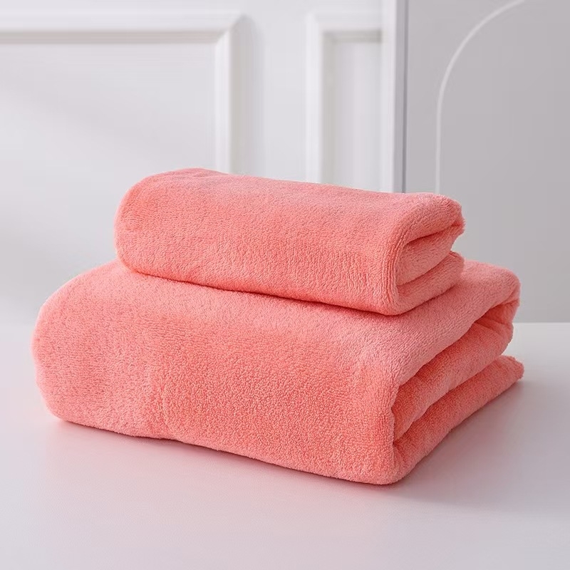 Lai um Coral fleece debeli set ručnika za kupanje, obična tkanina, 200–300 g, upijajući