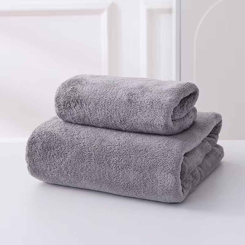 Lai um Coral fleece debeli set ručnika za kupanje, obična tkanina, 200–300 g, upijajući