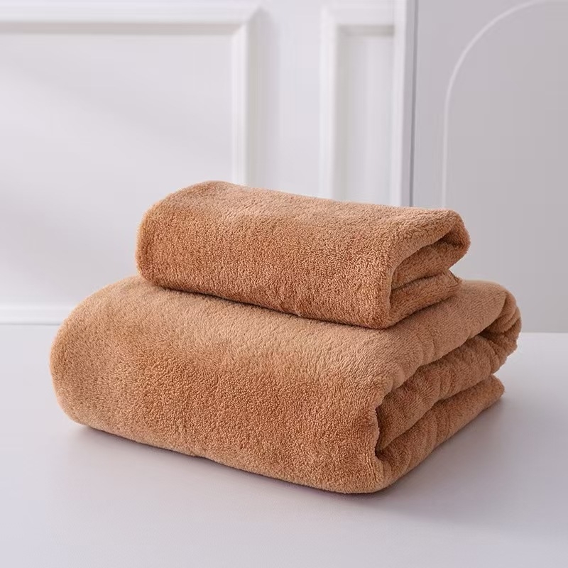 Lai um Coral fleece debeli set ručnika za kupanje, obična tkanina, 200–300 g, upijajući