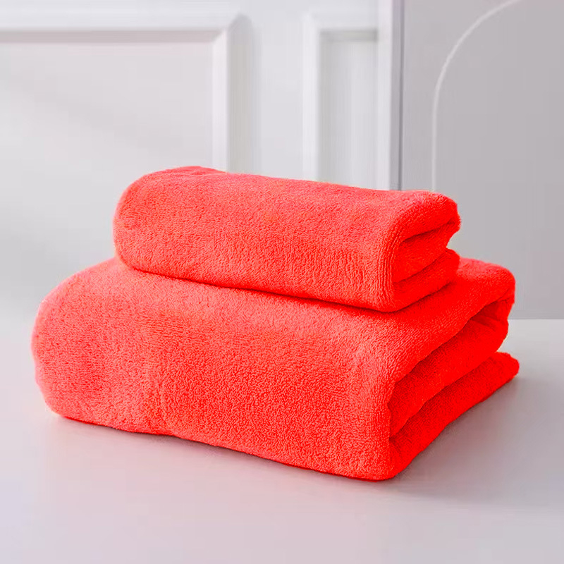 Lai um Coral fleece debeli set ručnika za kupanje, obična tkanina, 200–300 g, upijajući
