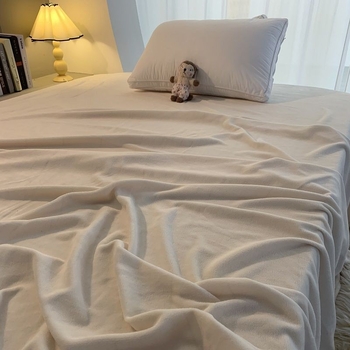 Cearșaf de pat pentru camin cu căptușeală din fleece - iarnă, model solid, țesătură din lână, pătură fleece, micșorare 5%