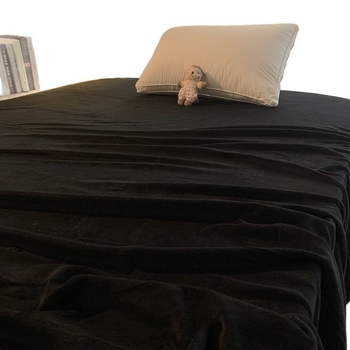 Cearșaf de pat pentru camin cu căptușeală din fleece - iarnă, model solid, țesătură din lână, pătură fleece, micșorare 5%