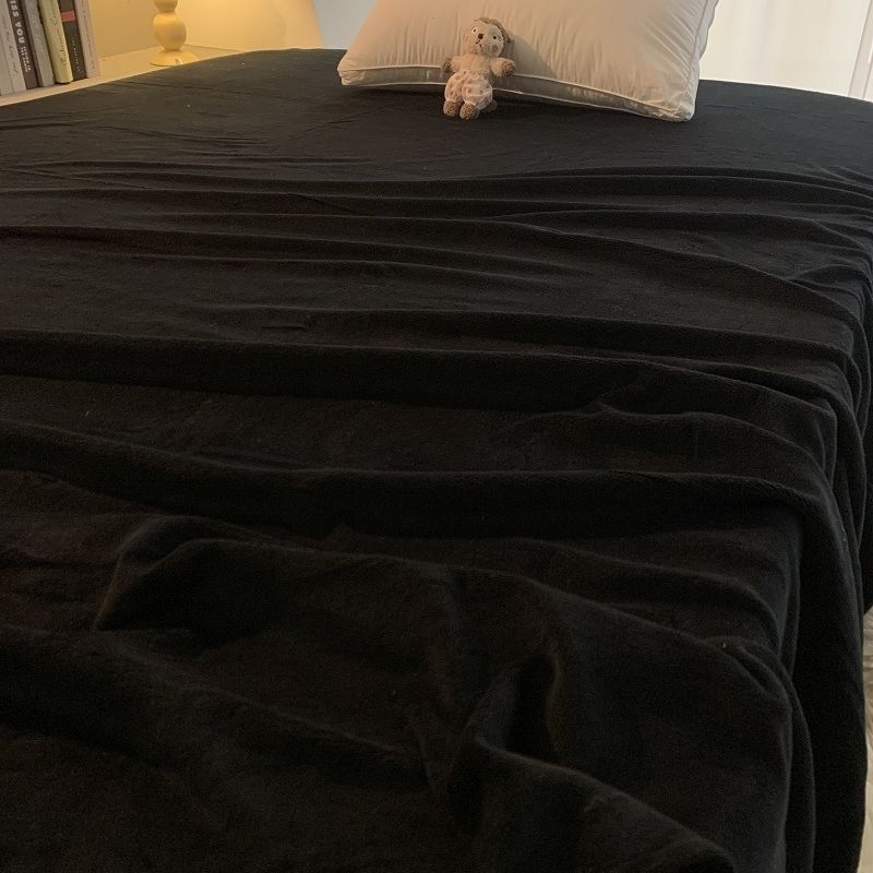 Cearșaf de pat pentru camin cu căptușeală din fleece - iarnă, model solid, țesătură din lână, pătură fleece, micșorare 5%