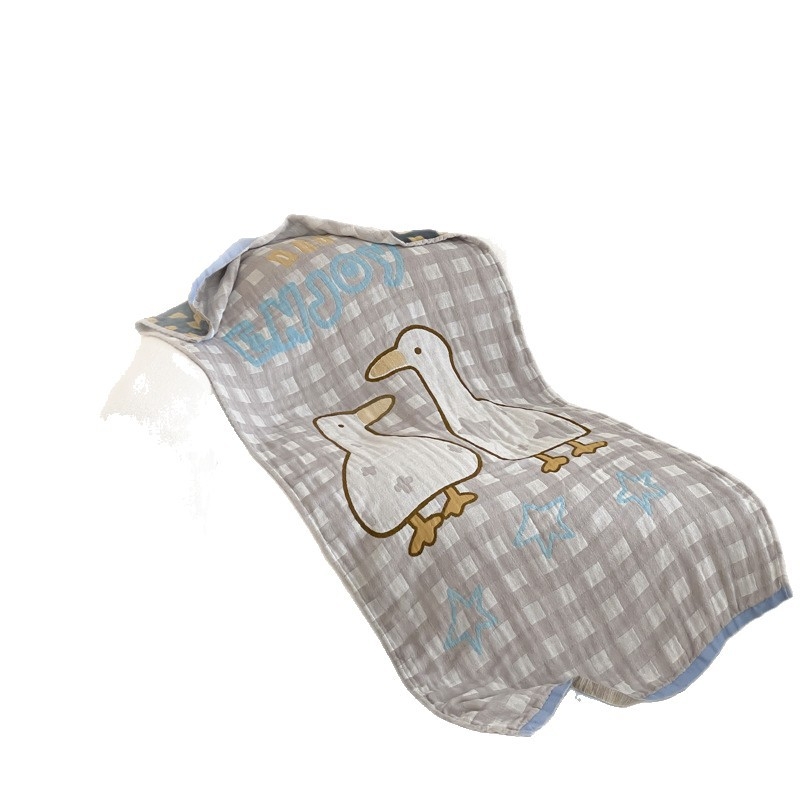 Négy réteg pamut géz törölköző, puha és nedvszívó, szálmentes, Jacquard szövés, 150D, alkalmas felnőttek és gyerekek számára