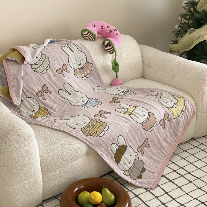 Négy réteg pamut géz törölköző, puha és nedvszívó, szálmentes, Jacquard szövés, 150D, alkalmas felnőttek és gyerekek számára